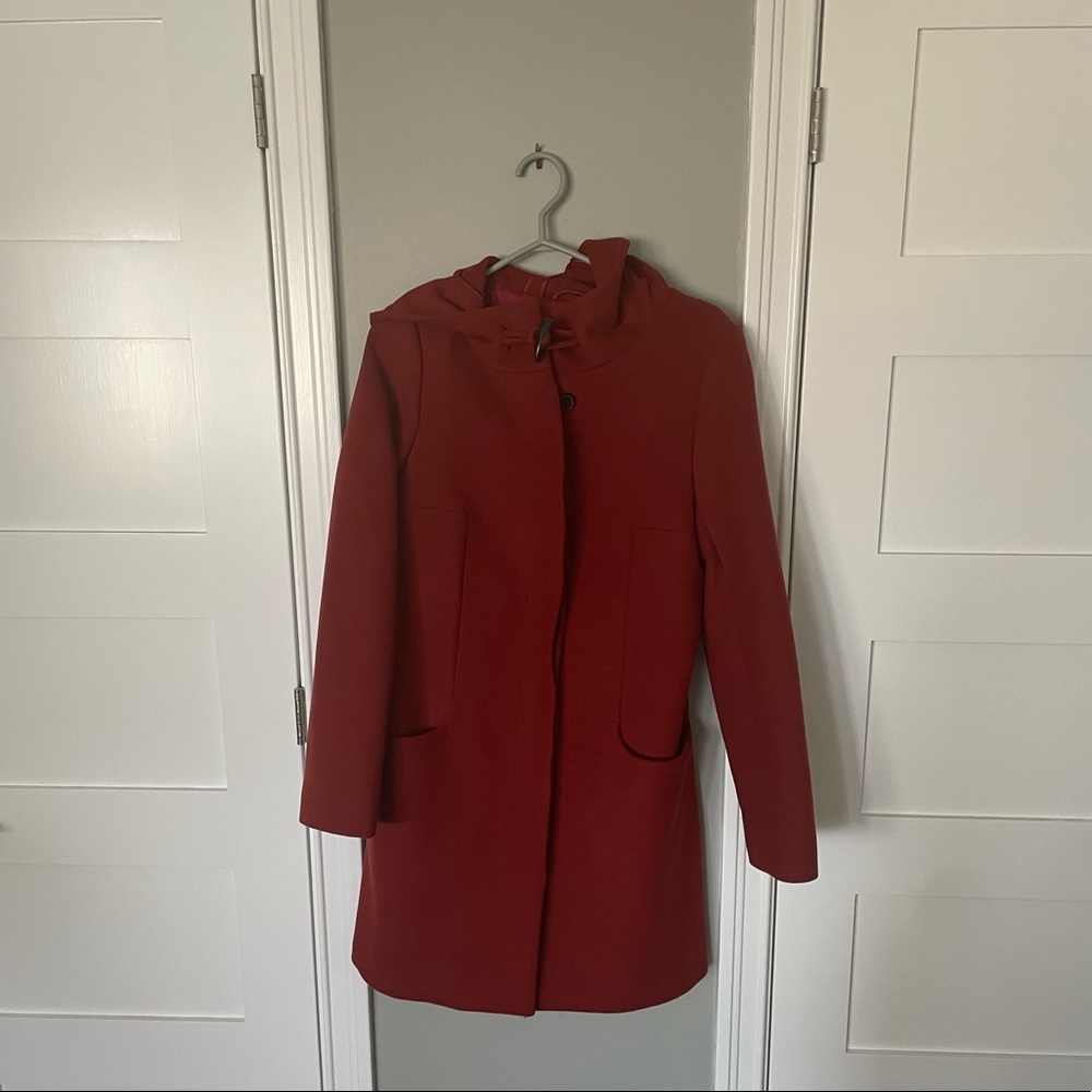 Dark Rusty Red Babaton Wool Peacoat